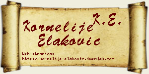 Kornelije Elaković vizit kartica